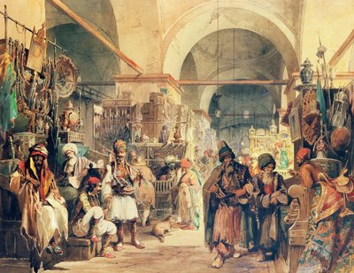Un bazar turco, 1854 da Amadeo Preziosi